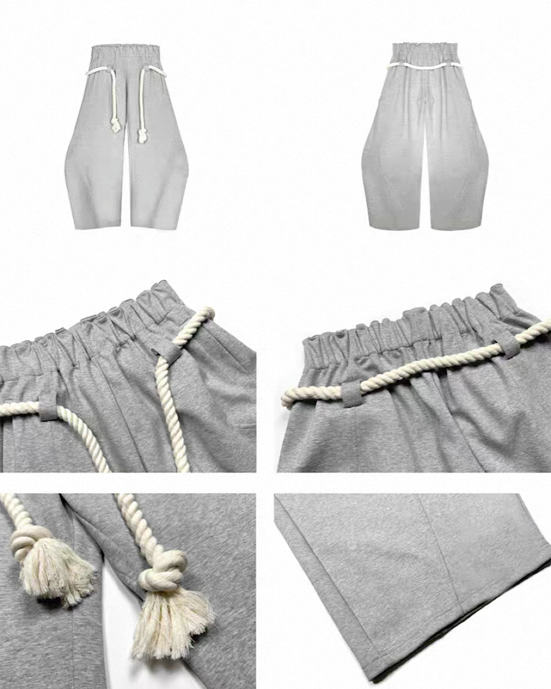 ロープベルトスウエットカーブパンツ M007