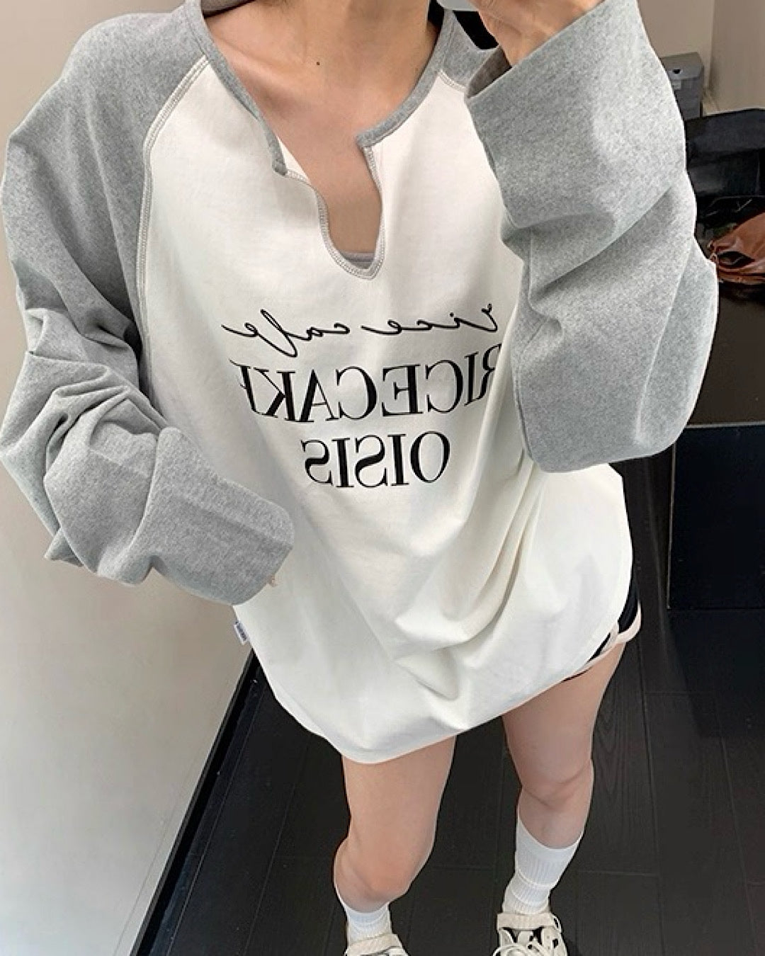 キーネックラグランTシャツ SL709