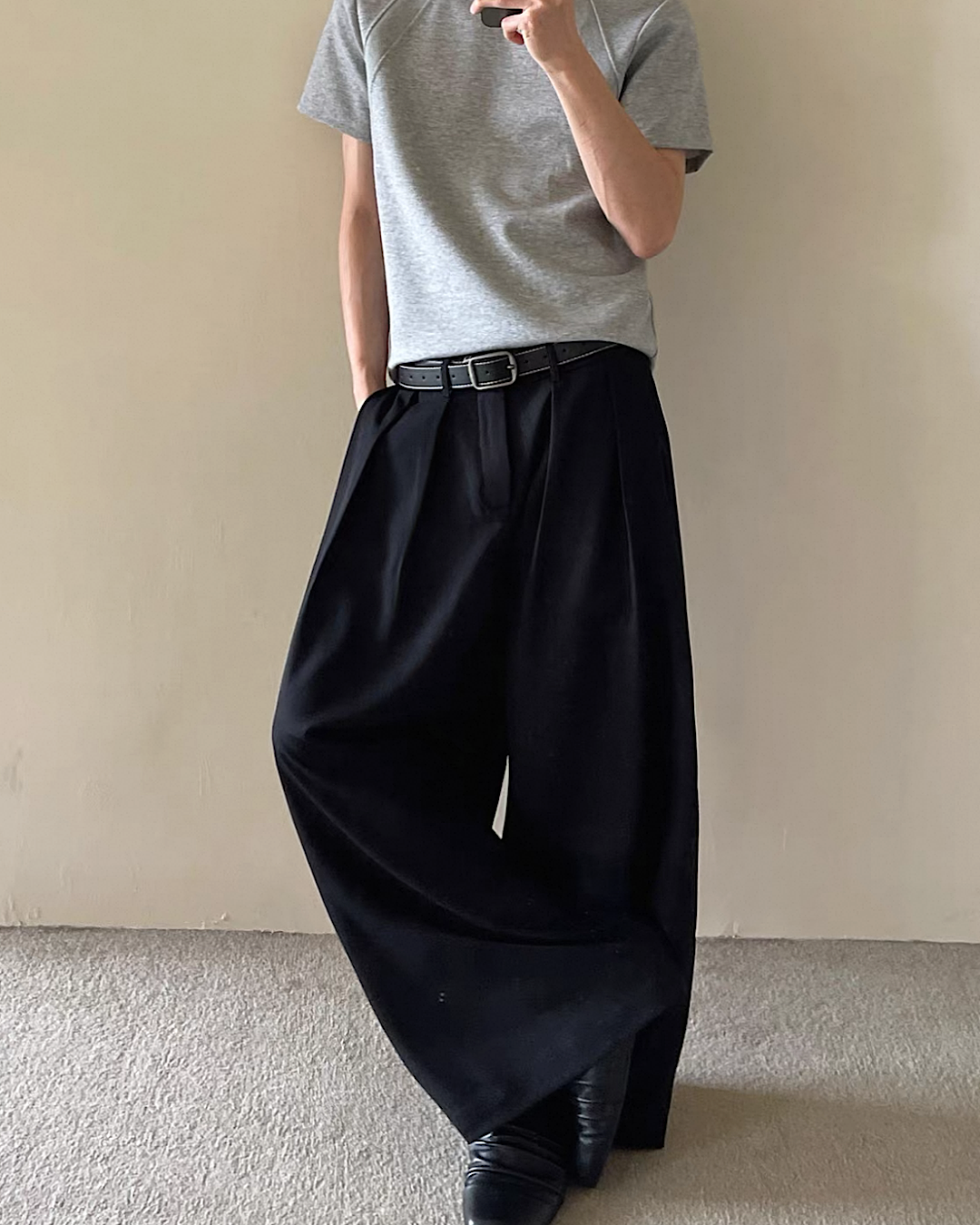 ツータックワイドパンツ M021