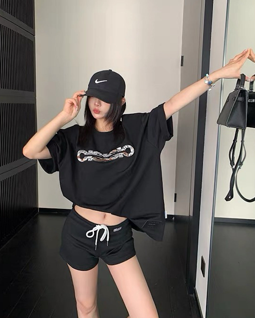 レースデザインロゴTシャツ SL925