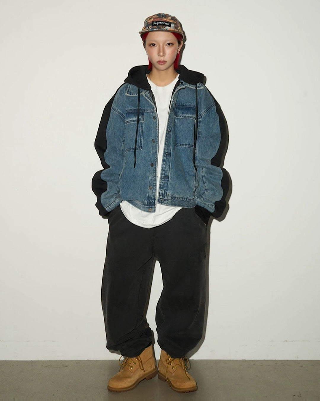 異素材デニムフードジャケット SL826