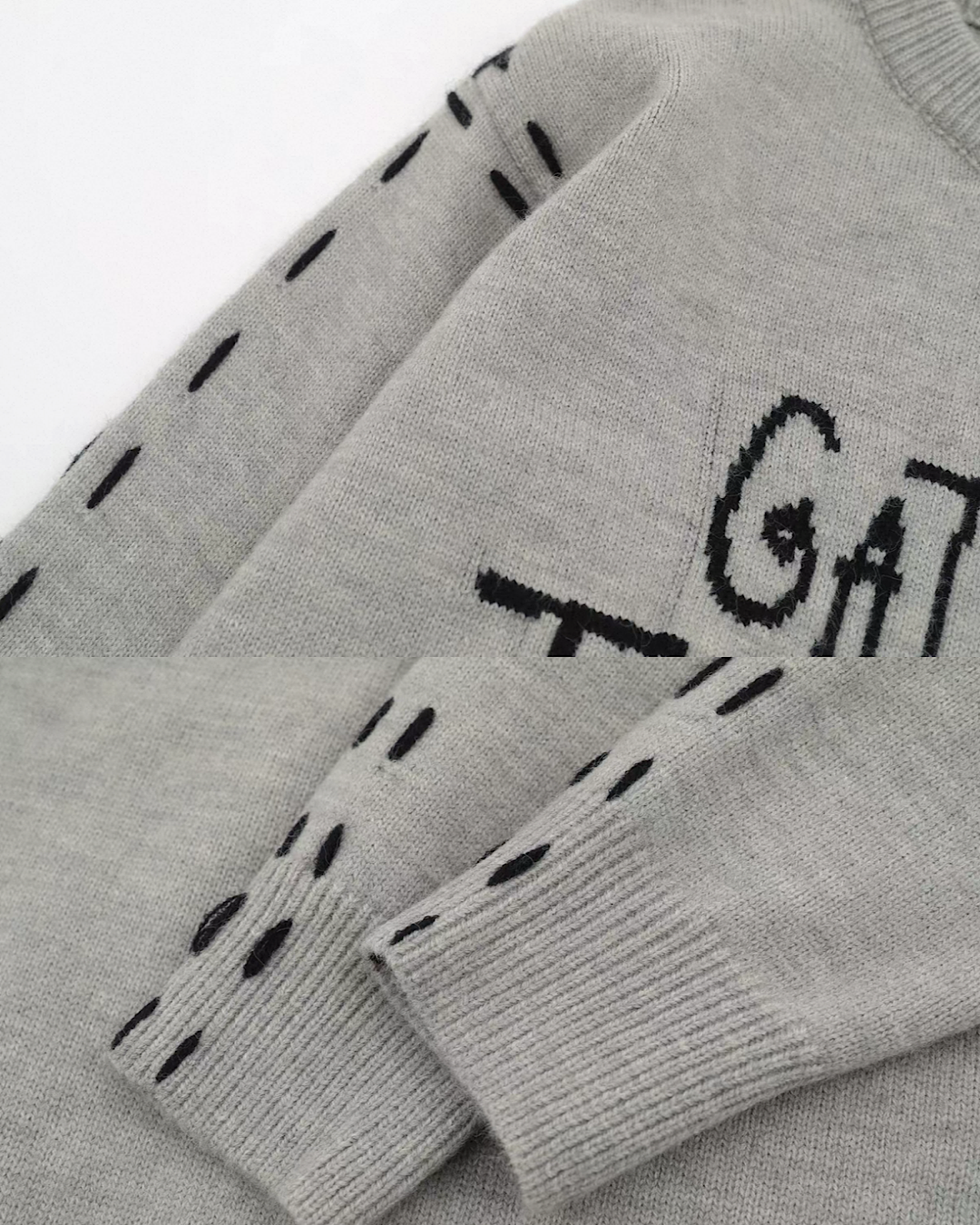 ステッチデザインニットプルオーバー M010