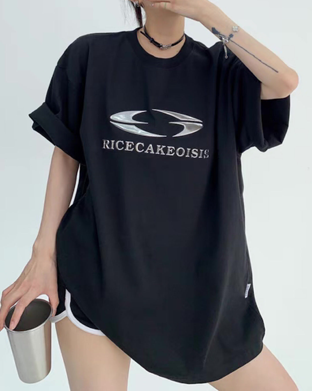 メタリックロゴTシャツ SL186