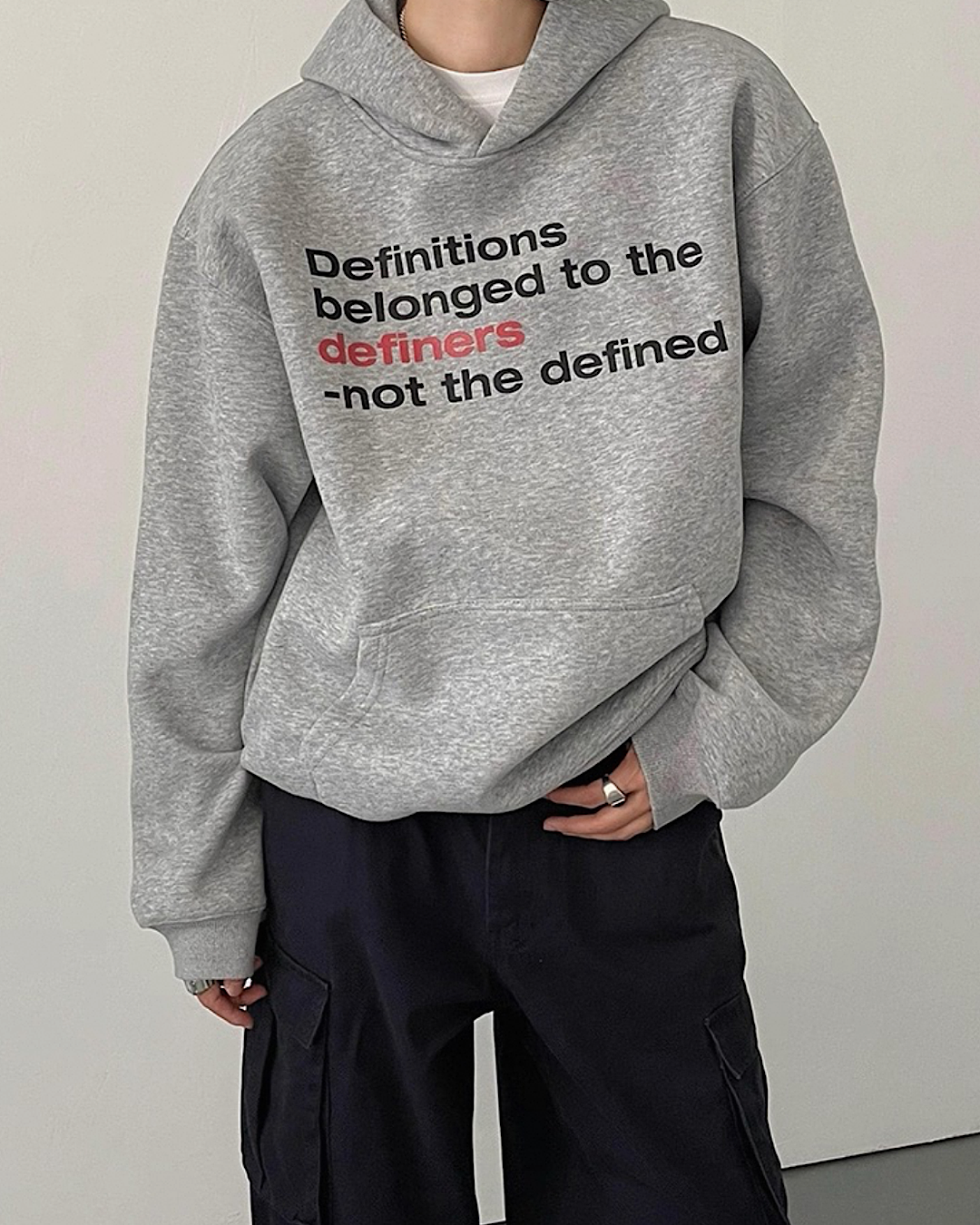 プリントデザインマフポケットフーディ M031