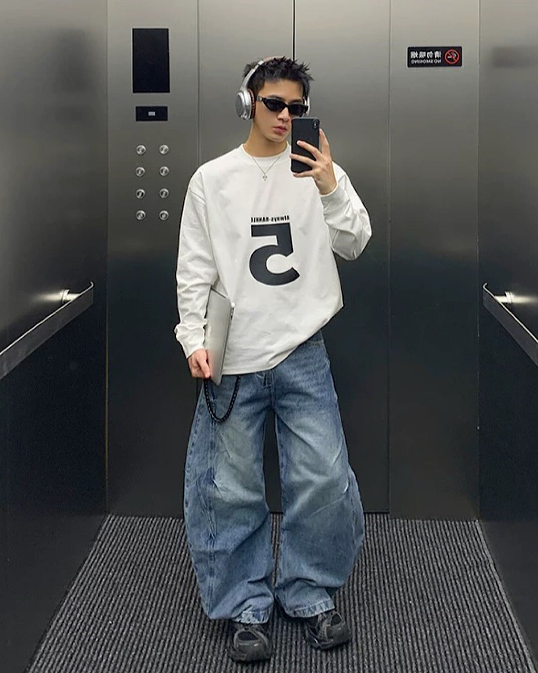 ナンバリングロングTシャツ M005