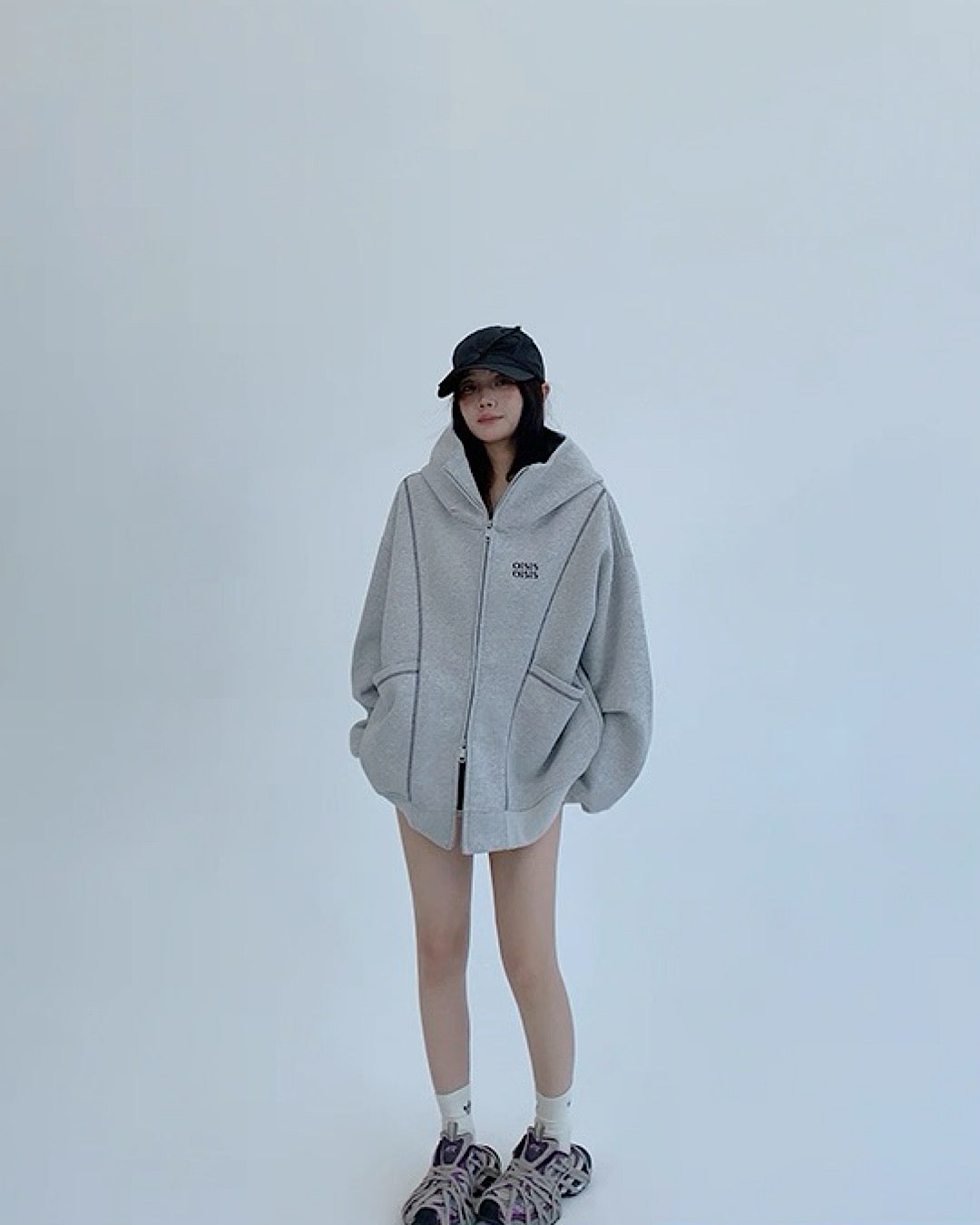 アウトステッチジップアップパーカー SL715