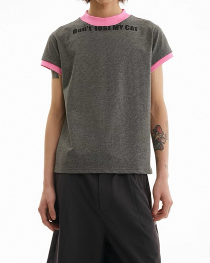 コントラストカラーボトルネックTシャツ SL696