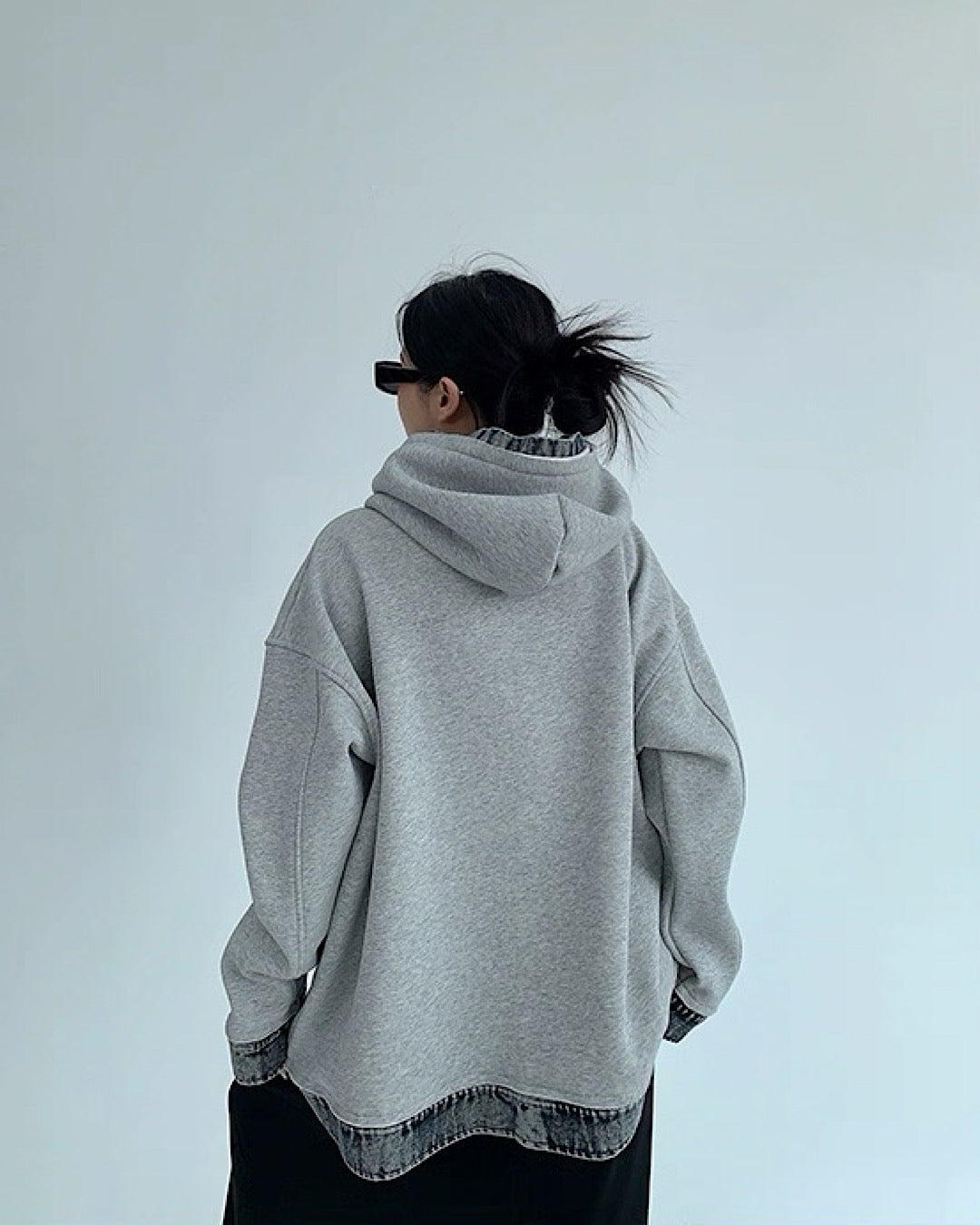 レイヤードライクデニムフーディ SL762