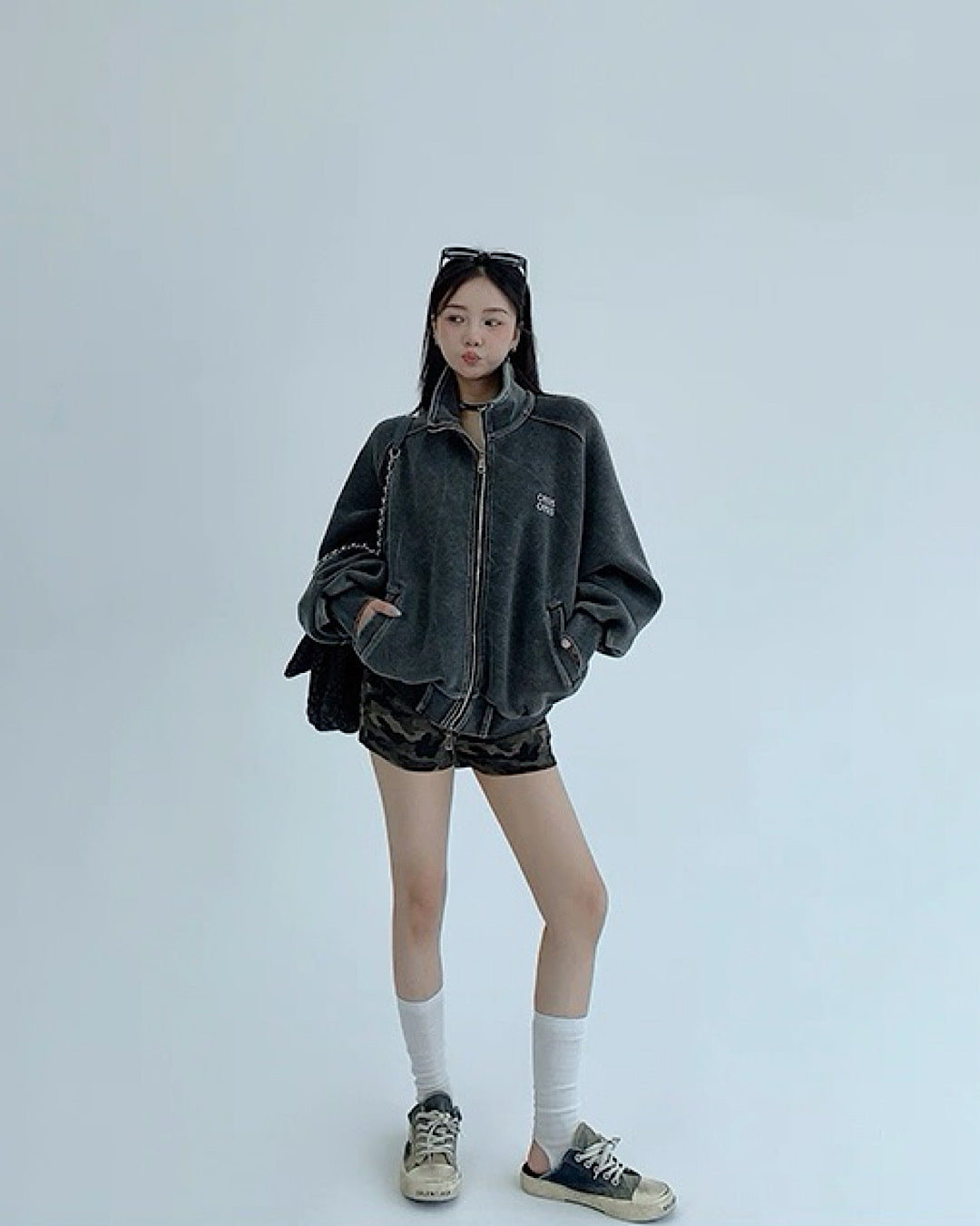 スタンドカラージップアップジャケット SL726