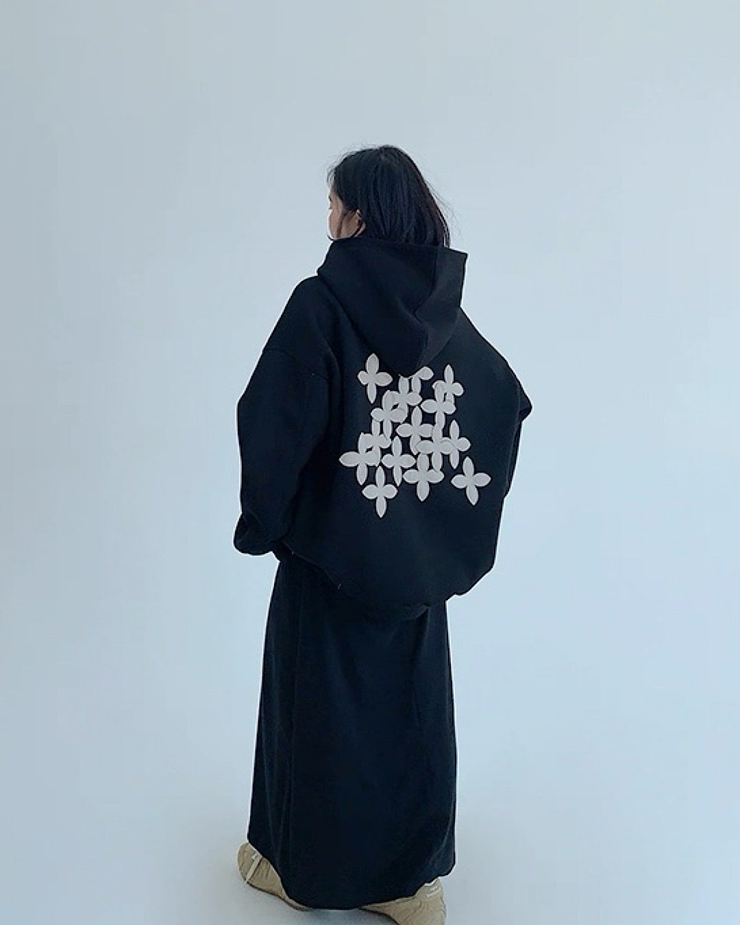 フラワーパッチワークデザインフーディ SL842