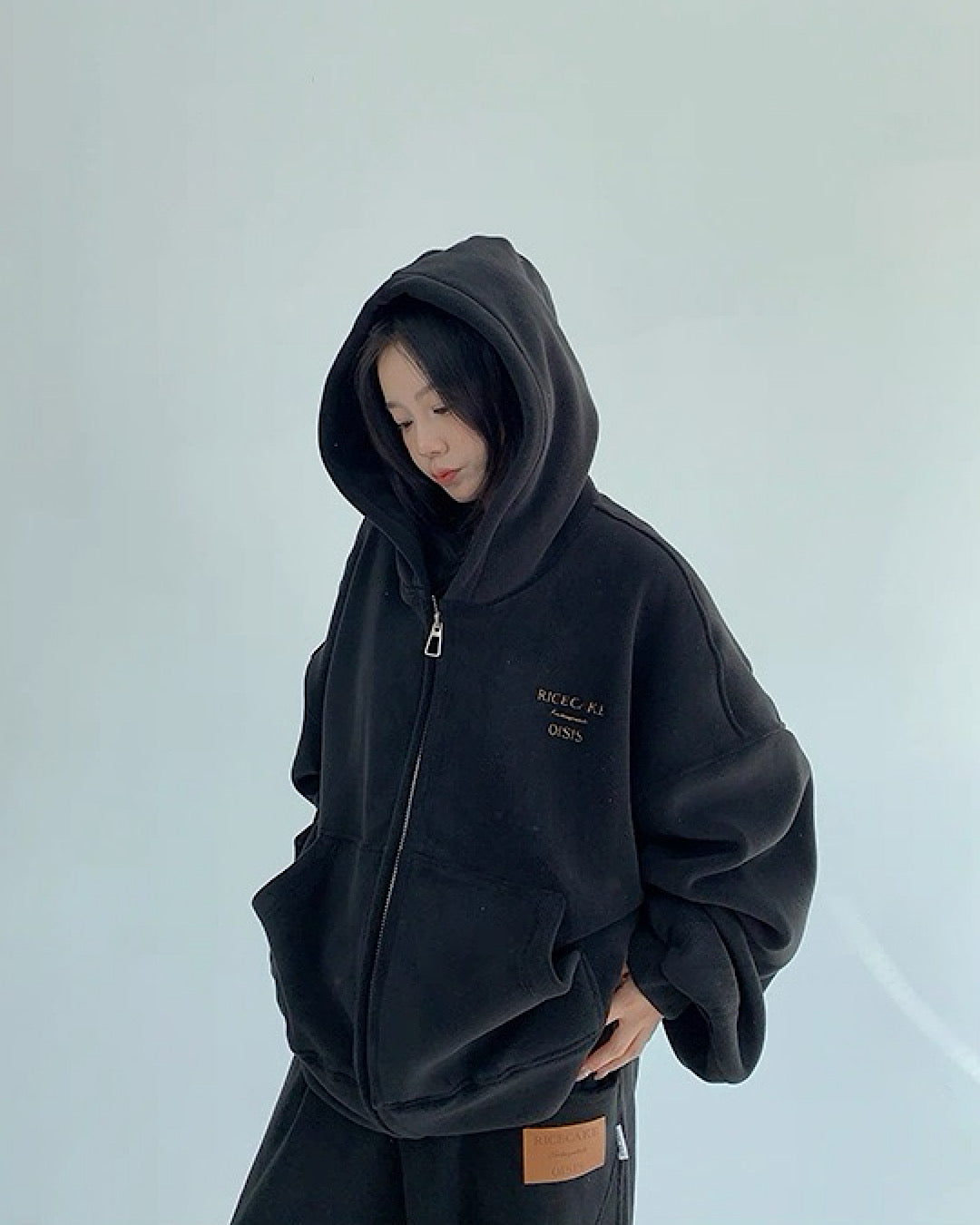 ブラッシュドジップアップパーカー/パンツ/セットアップ SL841