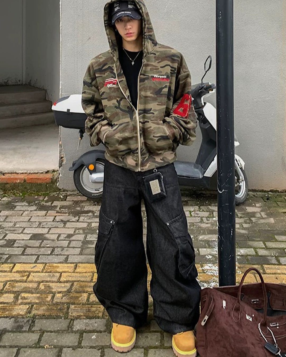 カーゴデニムカーブパンツ M004