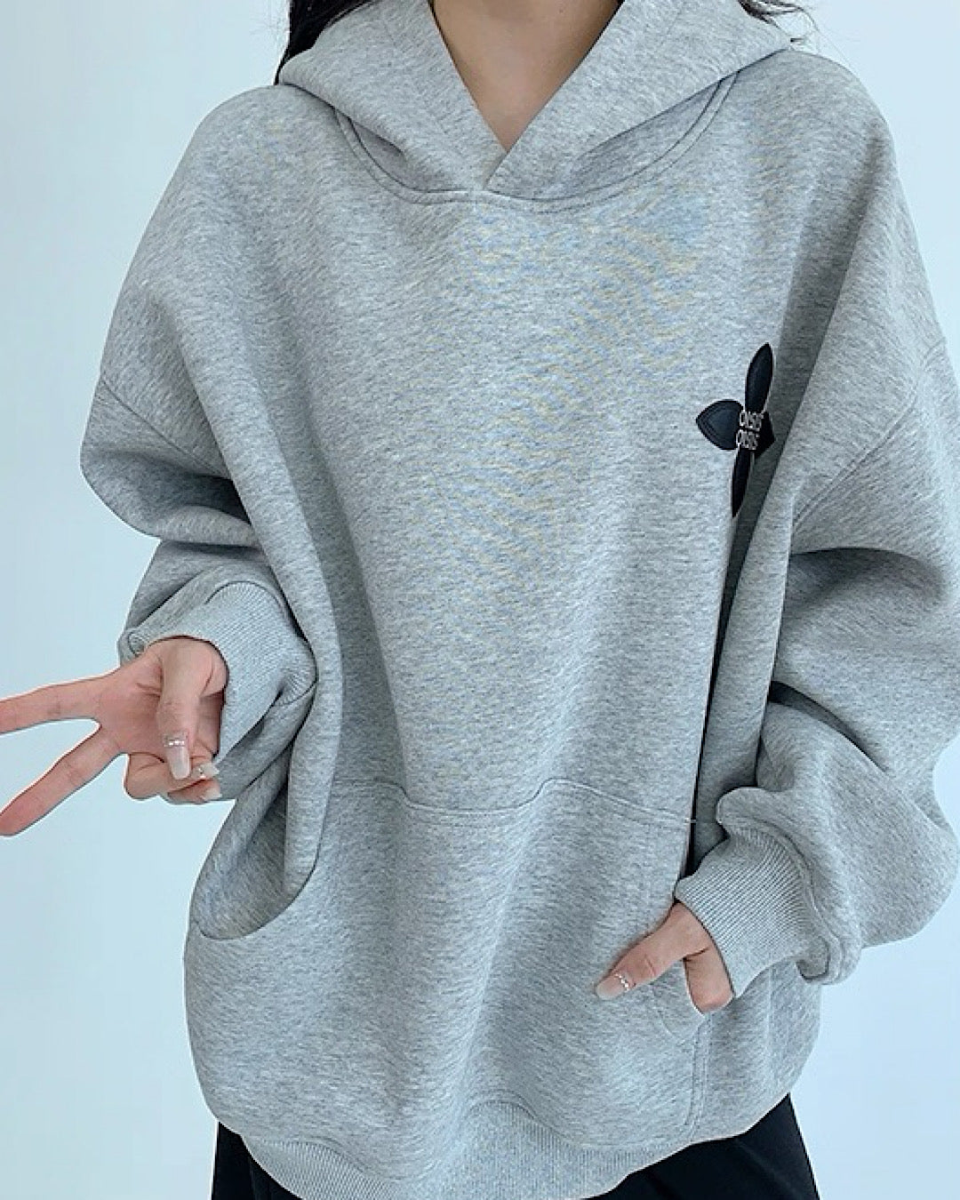 フラワーパッチワークデザインフーディ SL842