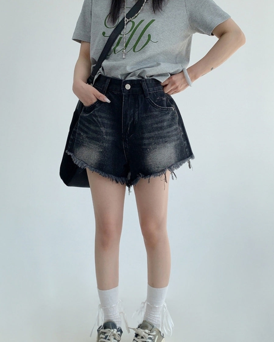 カットオフオショートデニムパンツ SL559