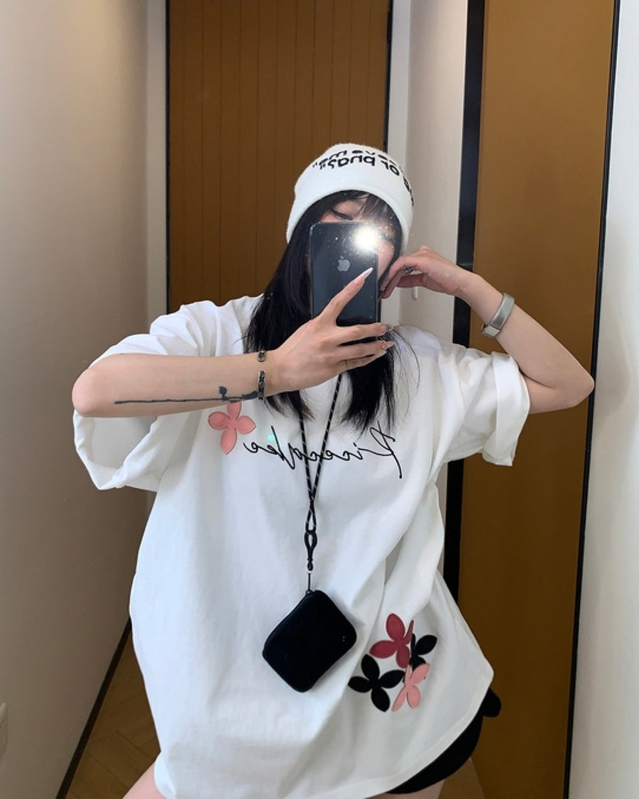 フラワーパッチTシャツ SL560
