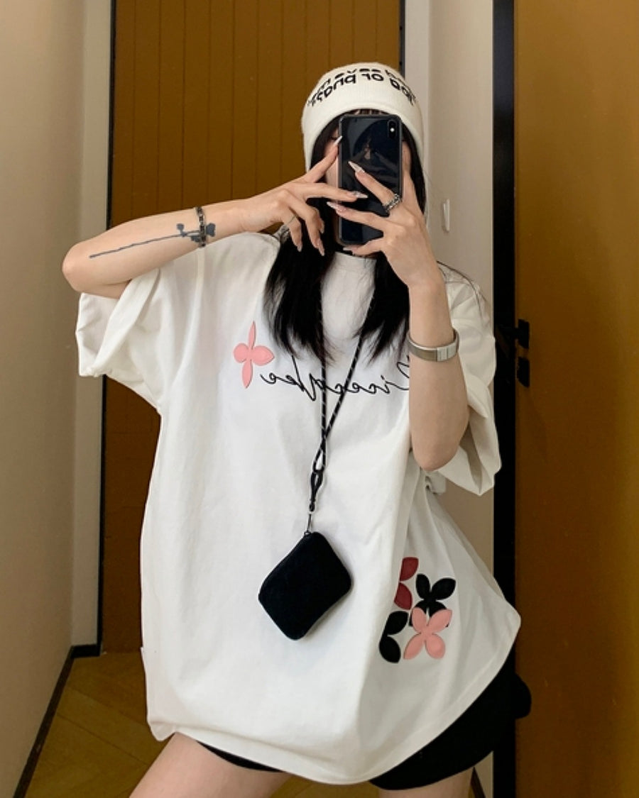 フラワーパッチTシャツ SL560