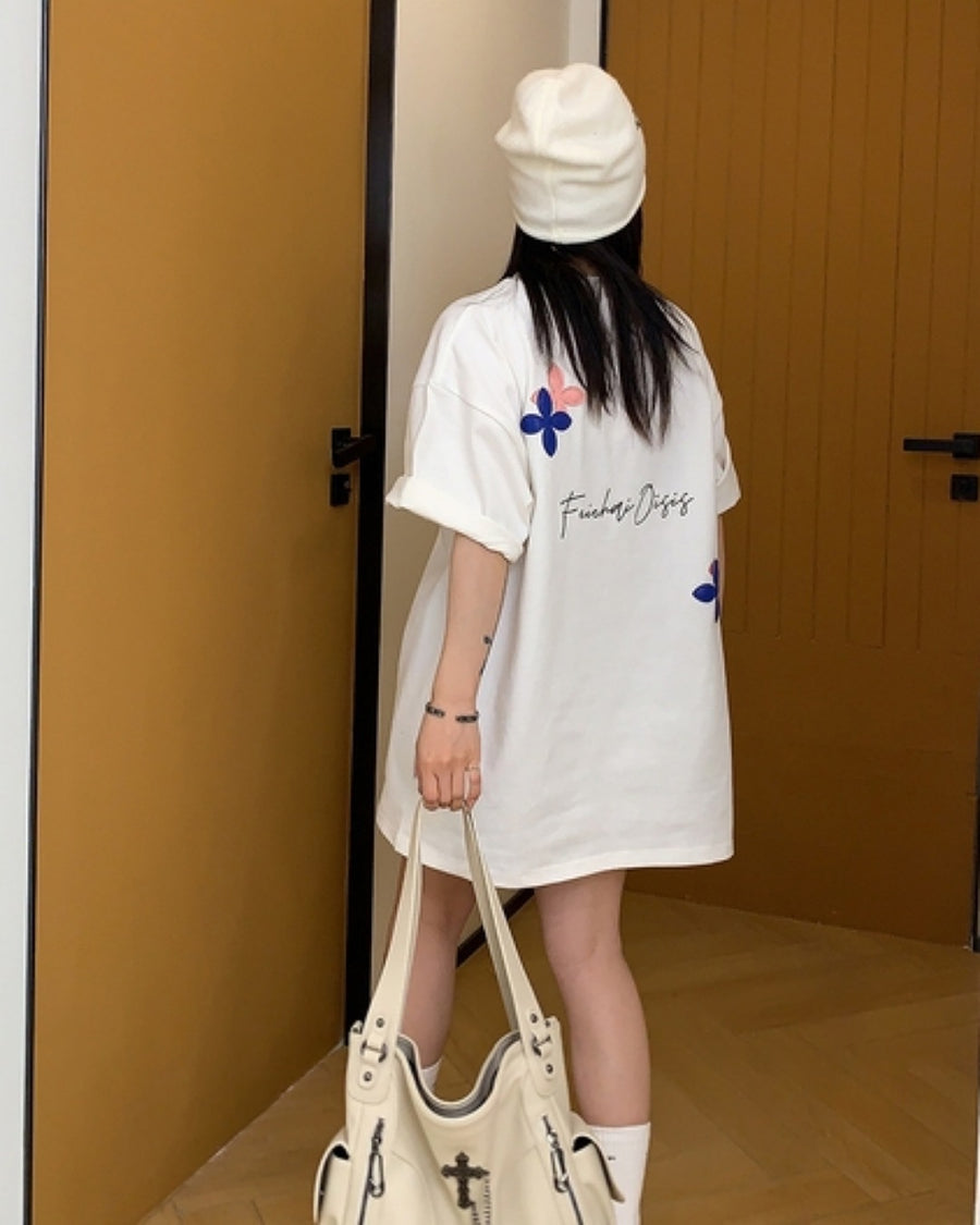 フラワーパッチTシャツ SL560