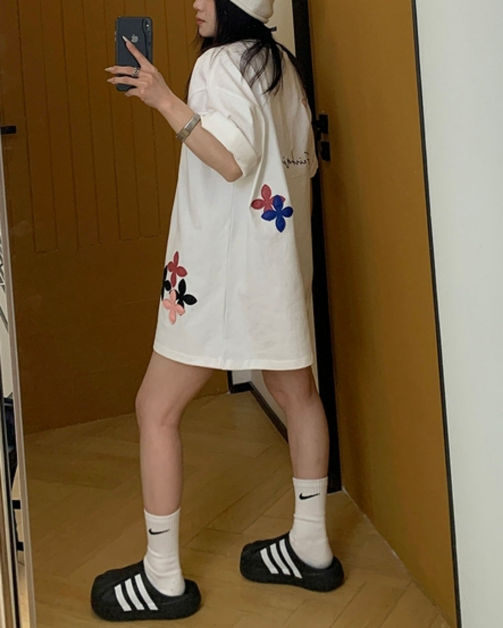 フラワーパッチTシャツ SL560