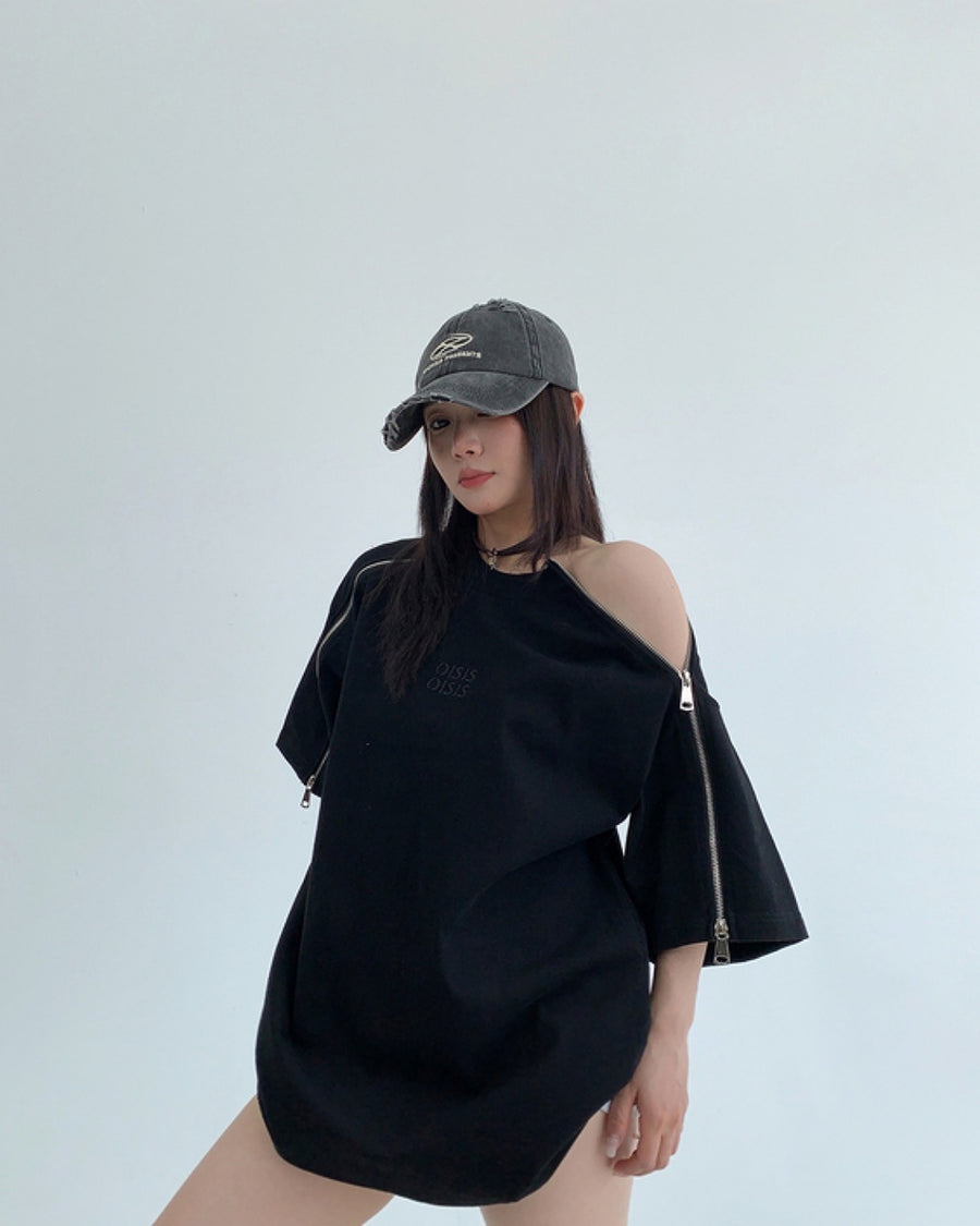 スリーブジッパーTシャツ SL586