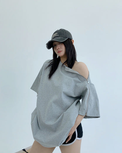 スリーブジッパーTシャツ SL586