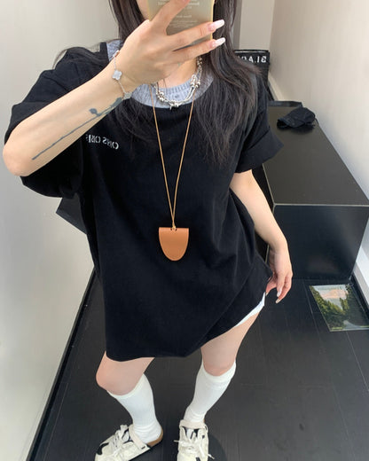 ネックニットTシャツ SL588