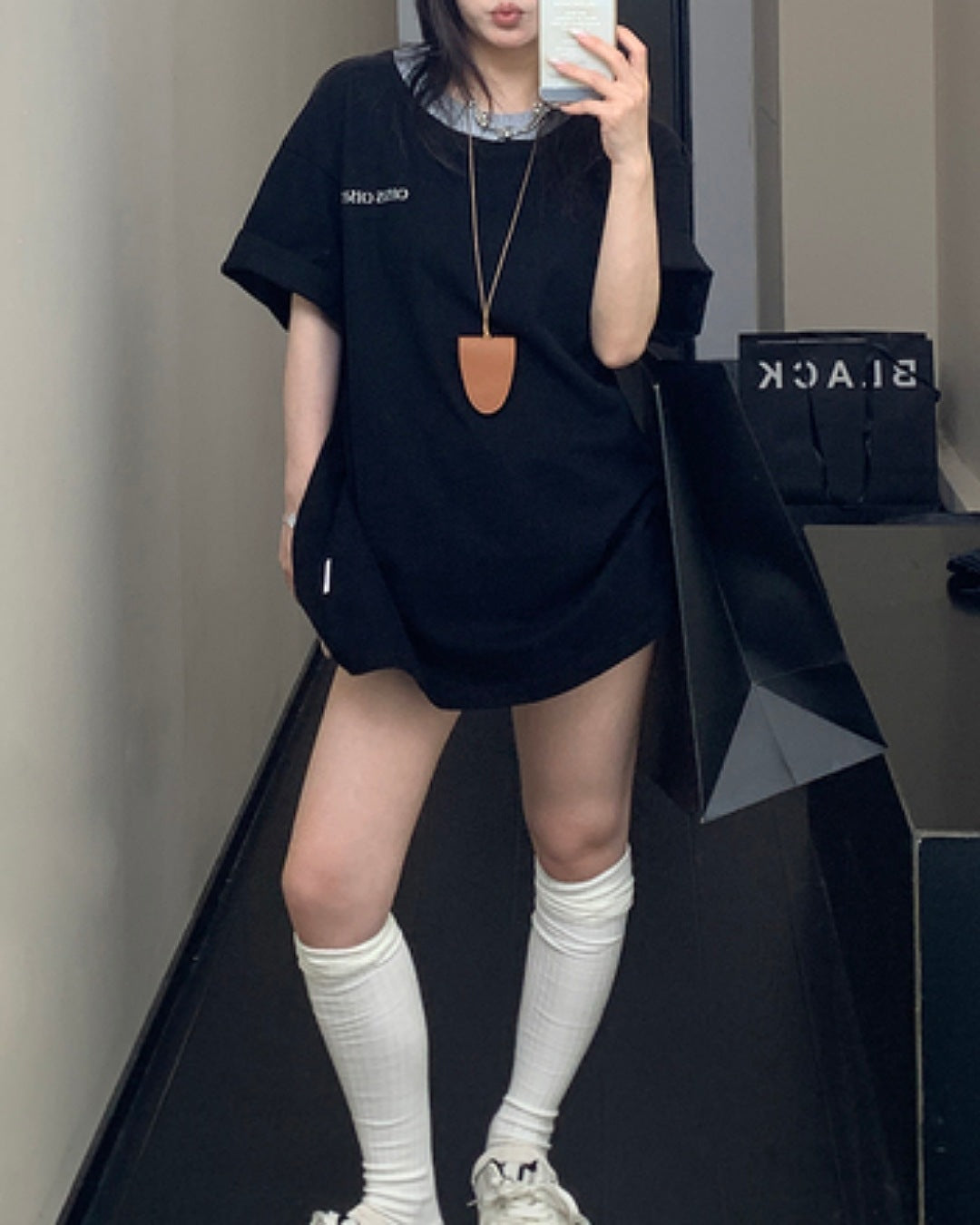ネックニットTシャツ SL588