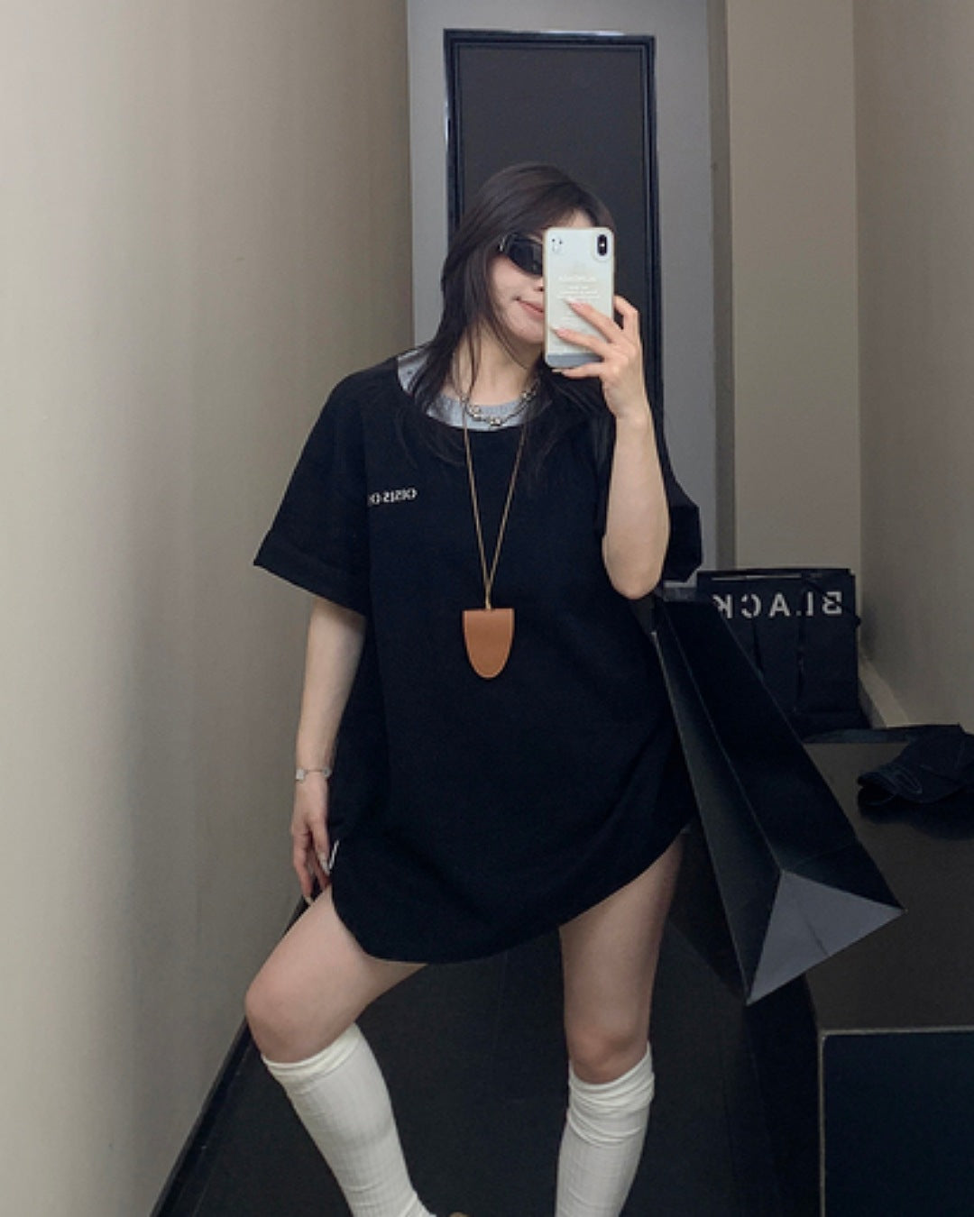 ネックニットTシャツ SL588