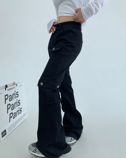 ベルトデザインフレアパンツ SL590