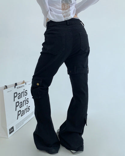ベルトデザインフレアパンツ SL590