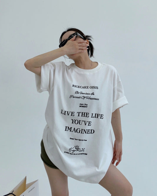 フロッキープリントTシャツ SL609