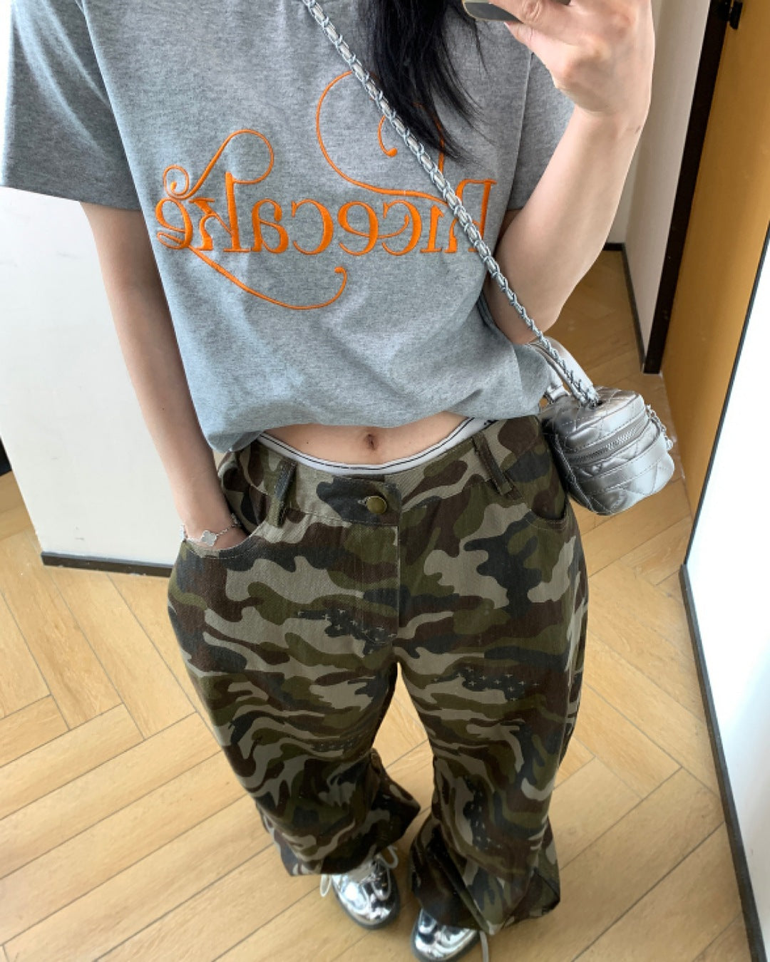 カモフラージュ柄ワイドパンツ SL612