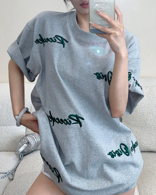メニーエンブロイダリーロゴTシャツ SL625