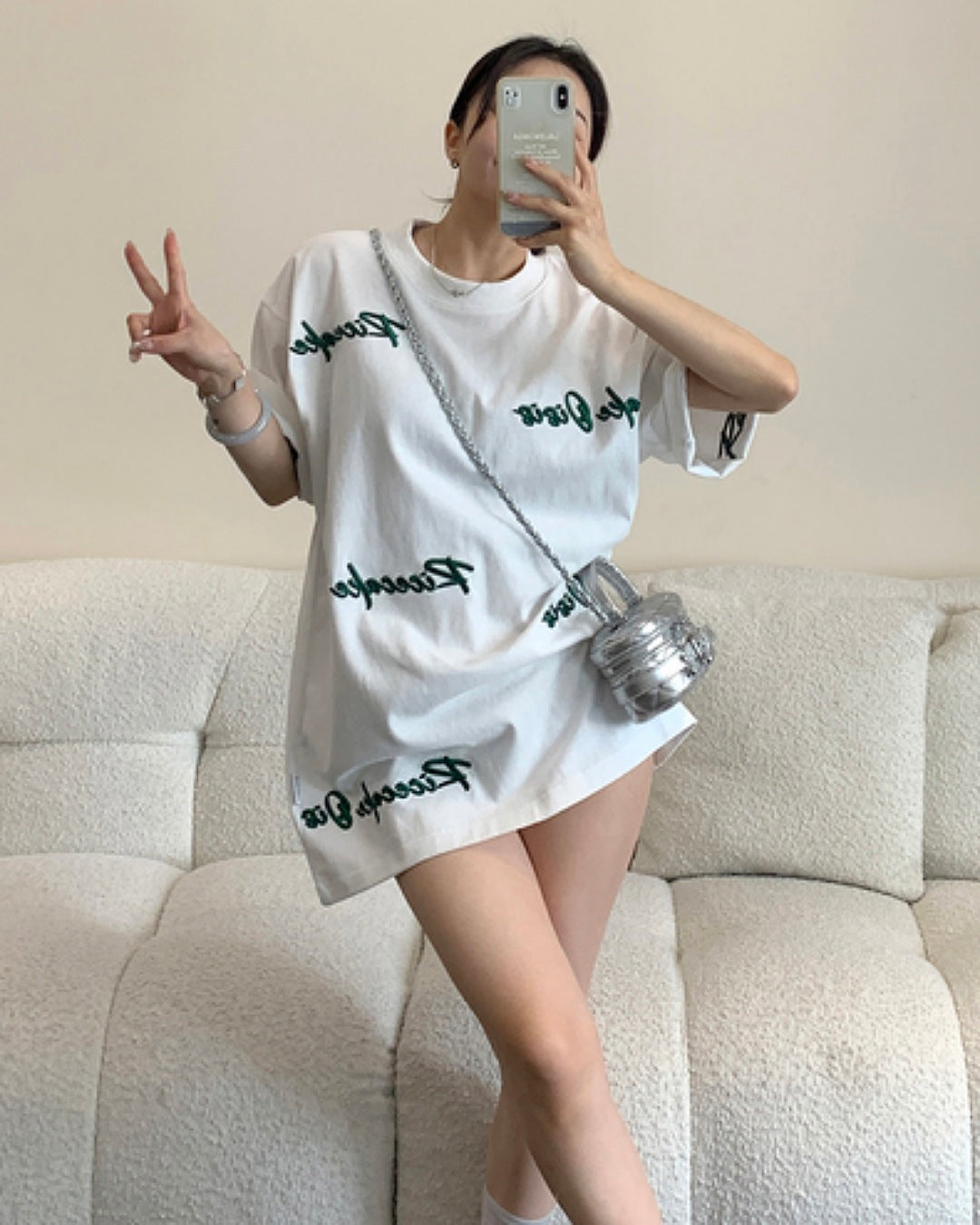 メニーエンブロイダリーロゴTシャツ SL625
