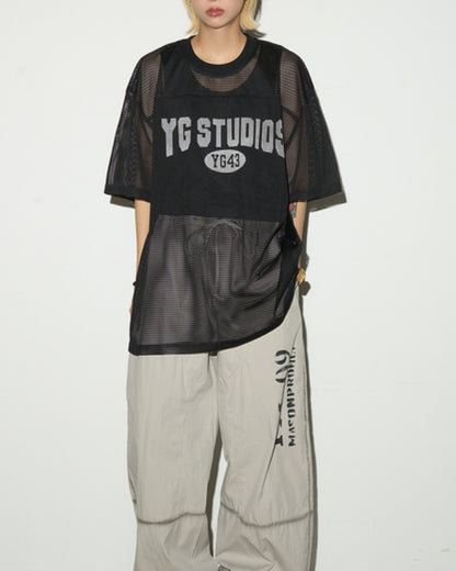メッシュロゴプリントTシャツ SL634