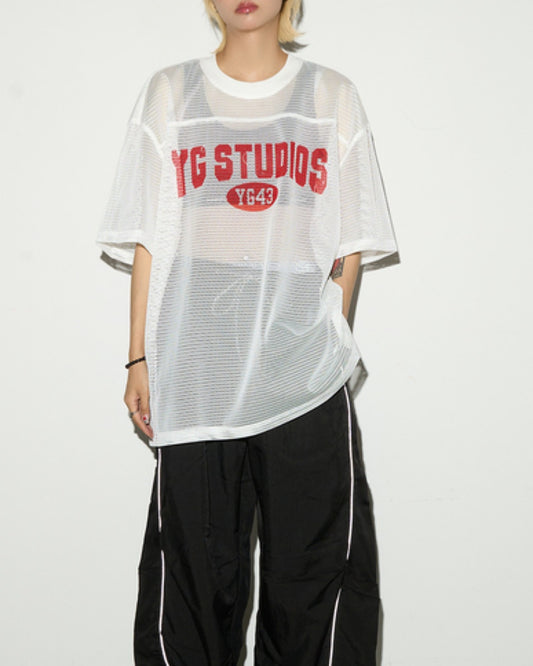メッシュロゴプリントTシャツ SL634