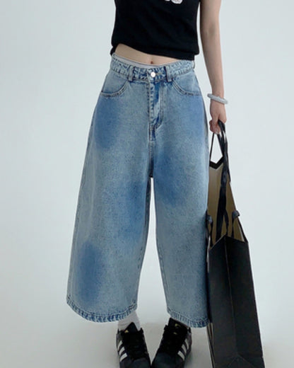 7分丈ワイドデニムパンツ SL652