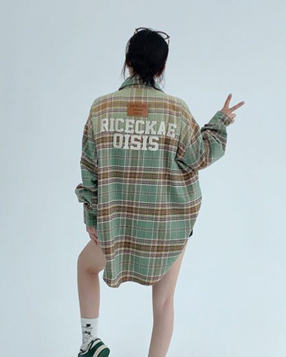 バッグロゴチェック柄シャツ SL681