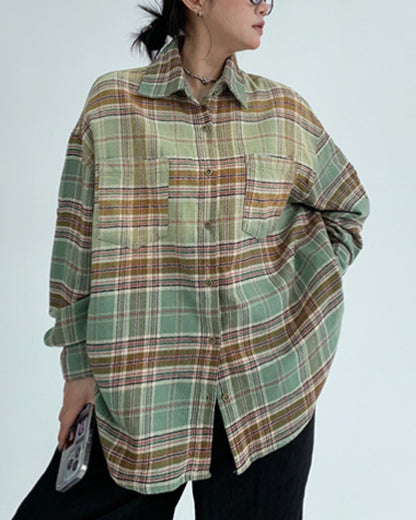 バッグロゴチェック柄シャツ SL681