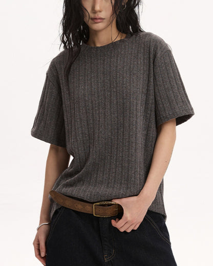 リブデザインカットソー SL698