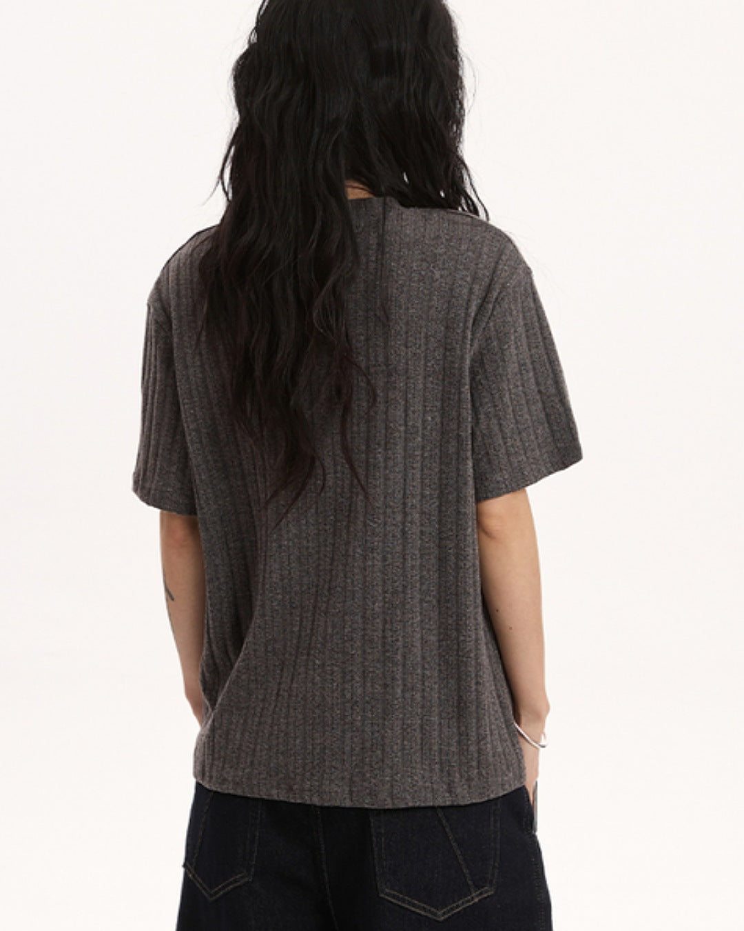 リブデザインカットソー SL698