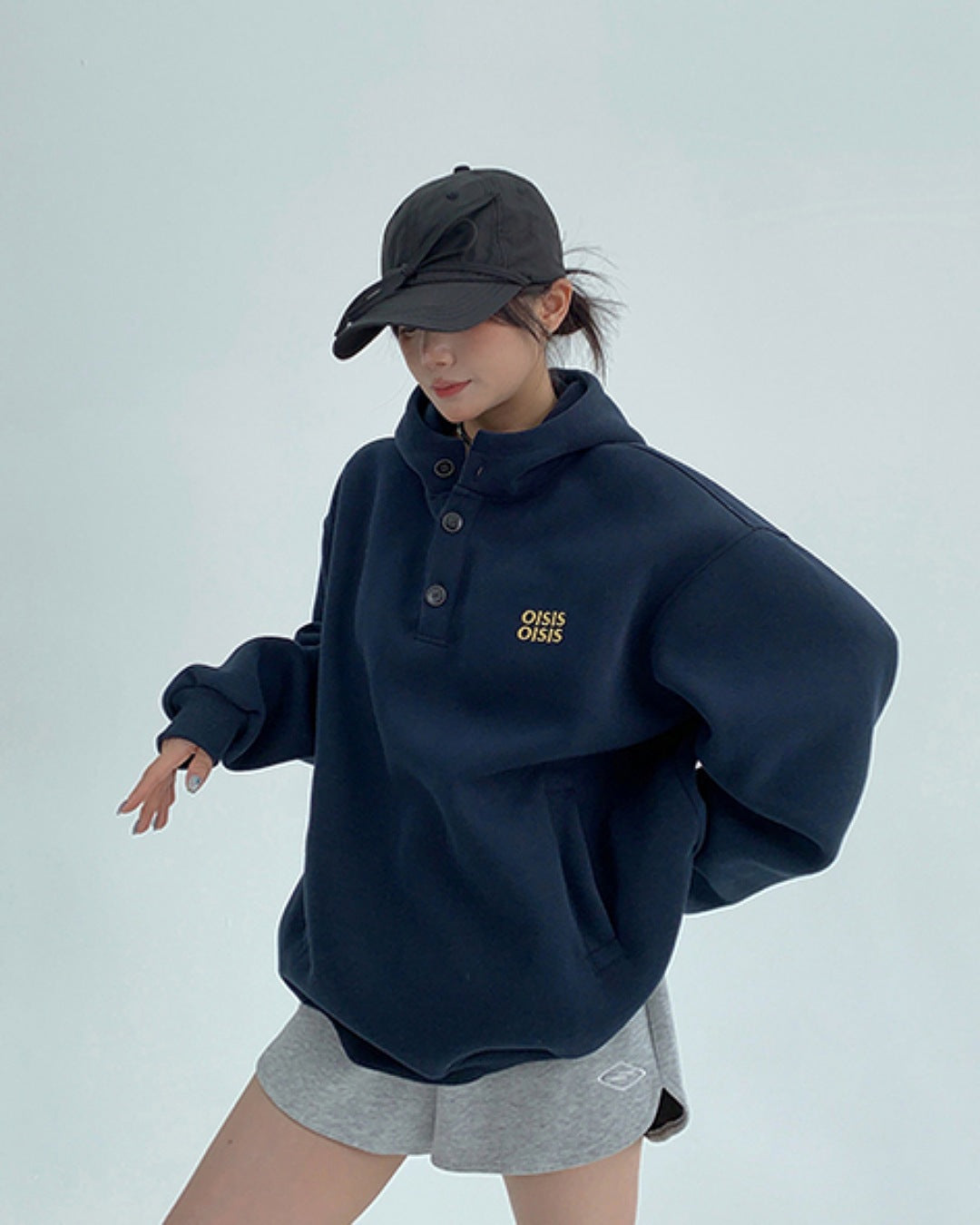 ハーフボタンフーディ SL717