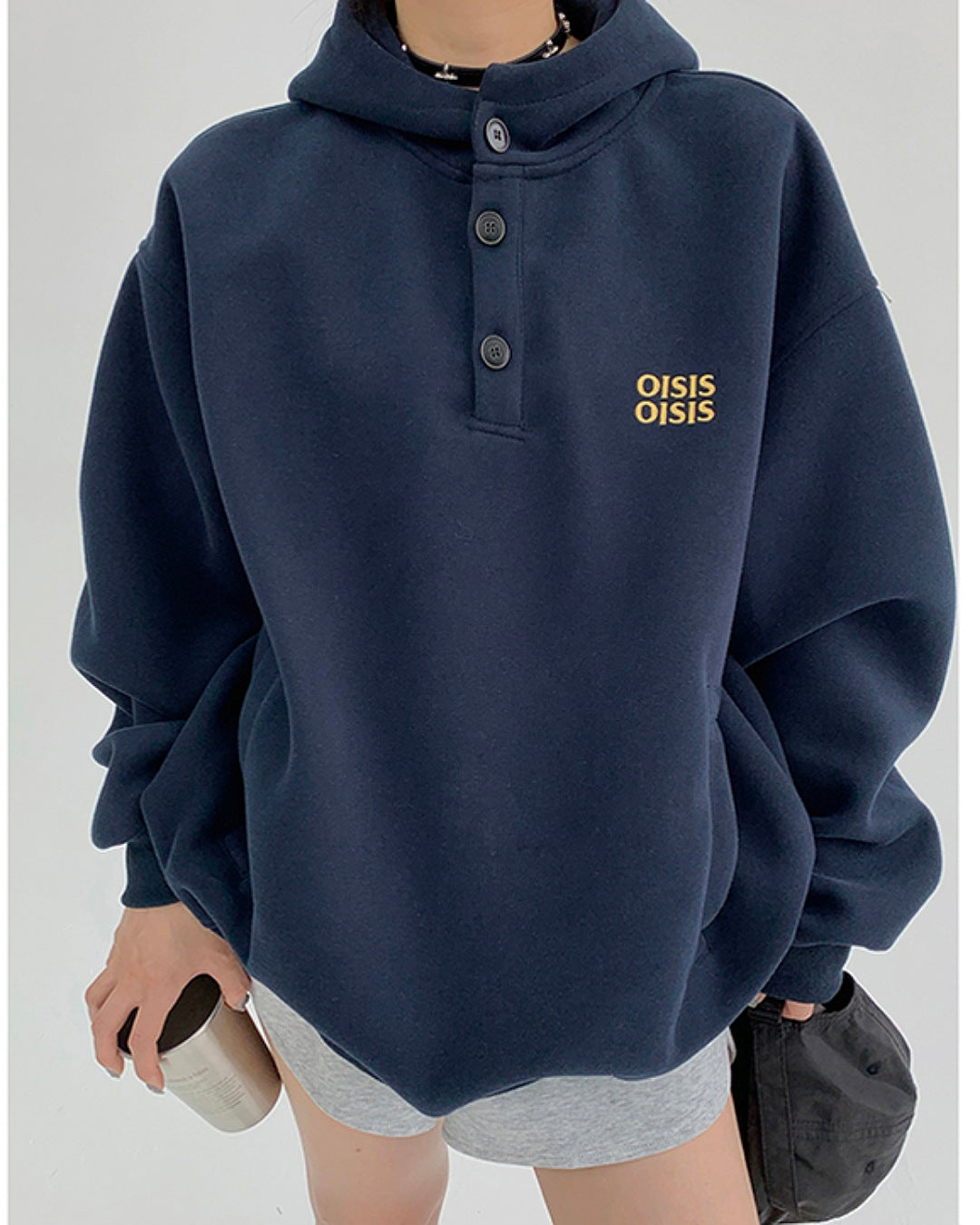 ハーフボタンフーディ SL717