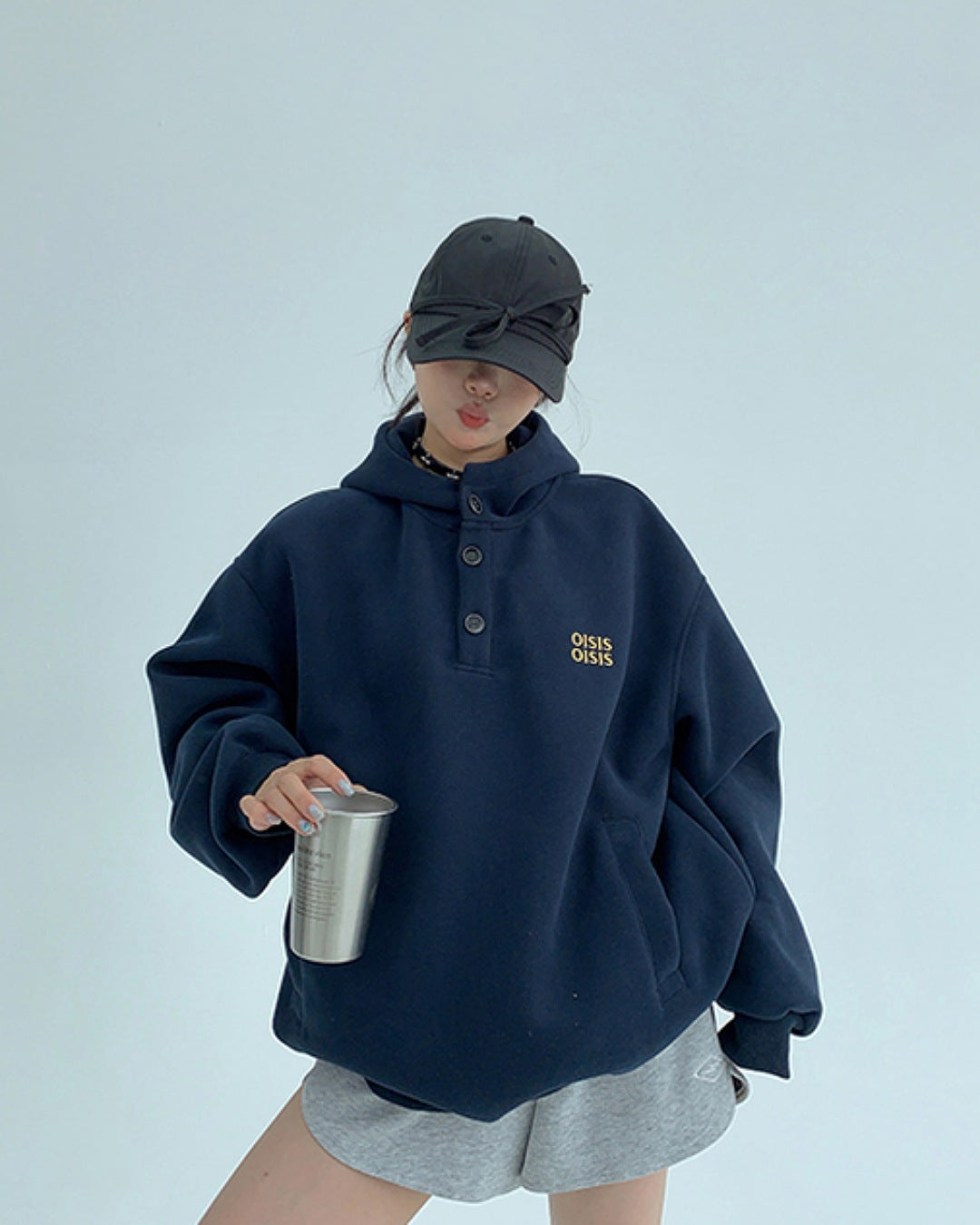 ハーフボタンフーディ SL717