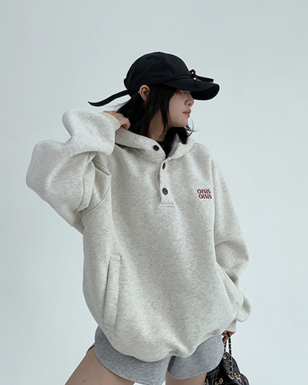 ハーフボタンフーディ SL717