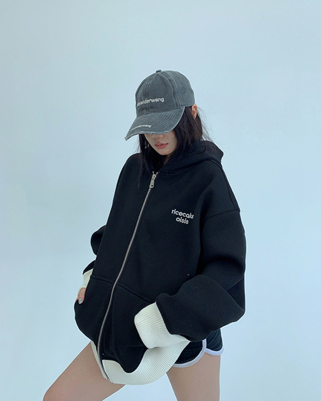 バイカラージップアップパーカー SL729