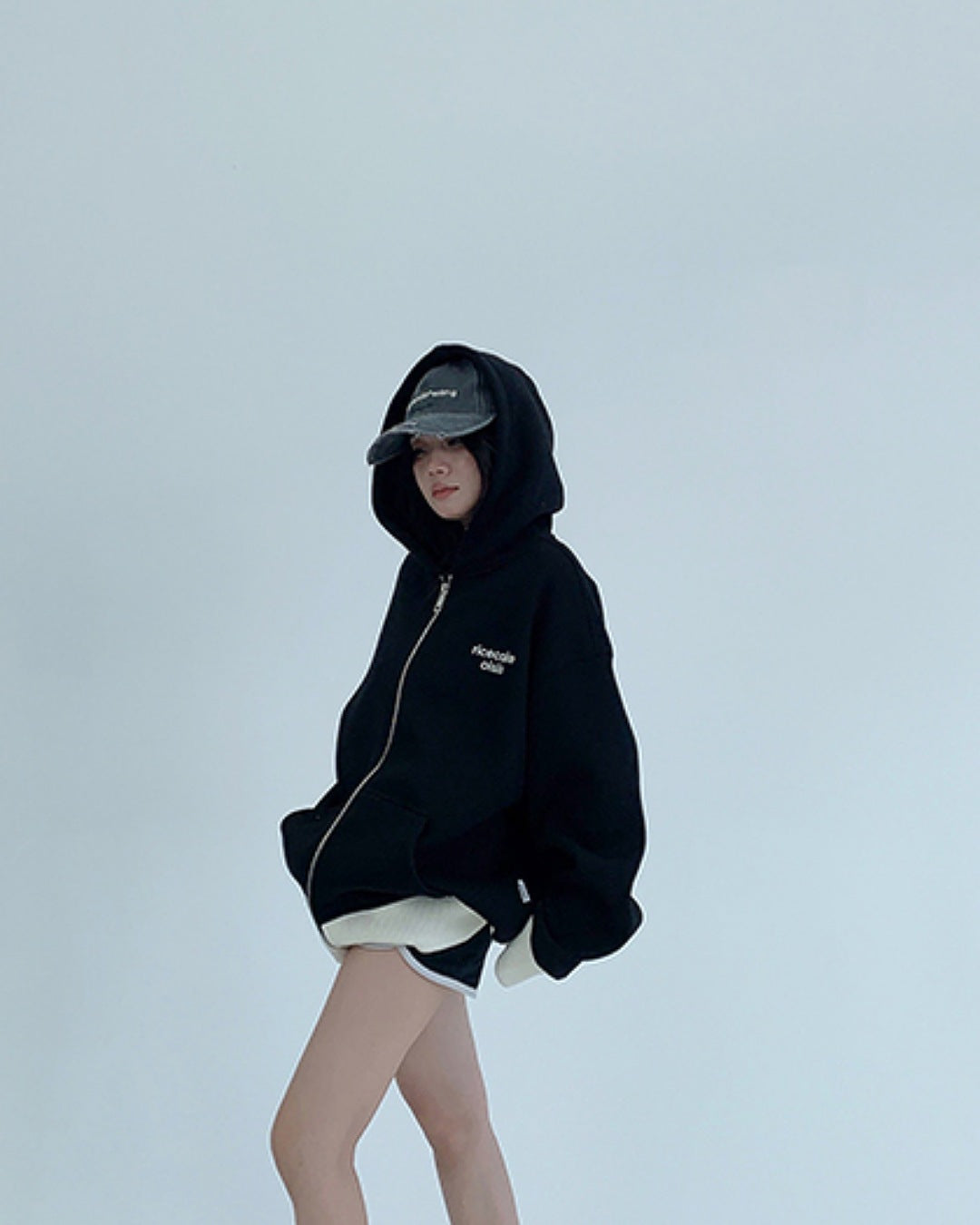 バイカラージップアップパーカー SL729