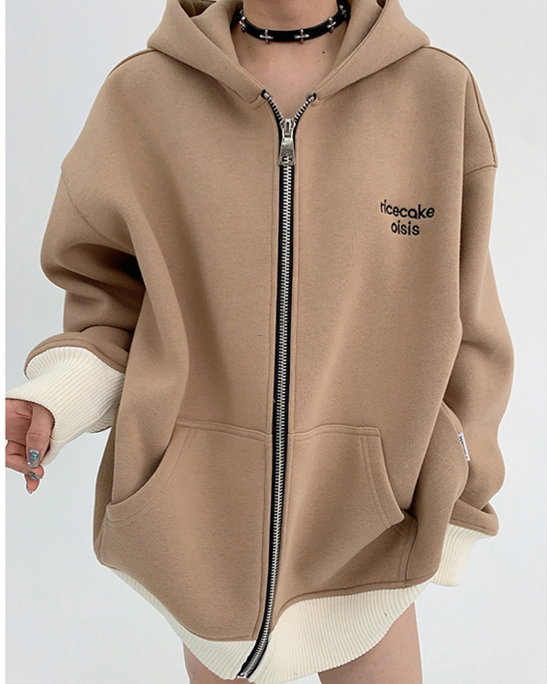 バイカラージップアップパーカー SL729