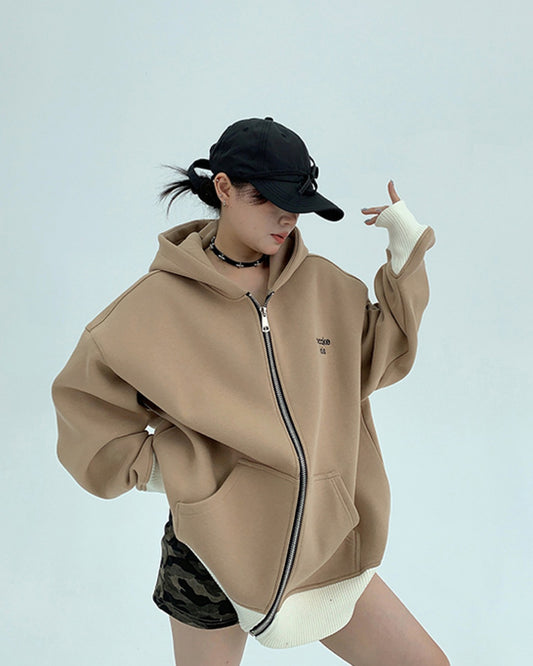 バイカラージップアップパーカー SL729