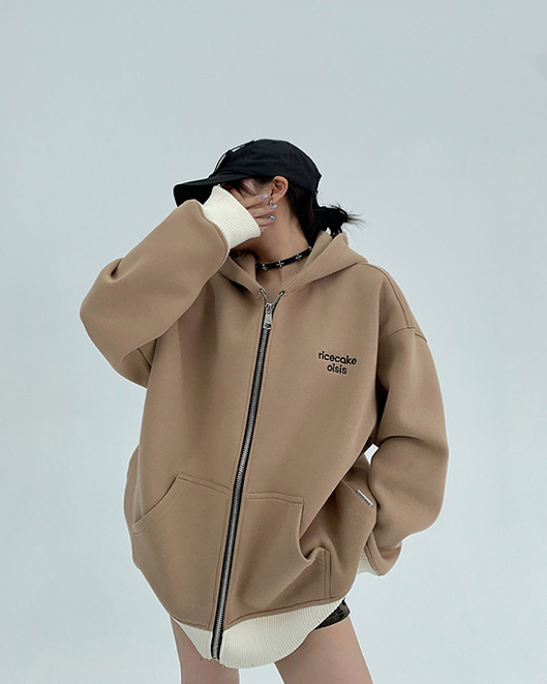 バイカラージップアップパーカー SL729