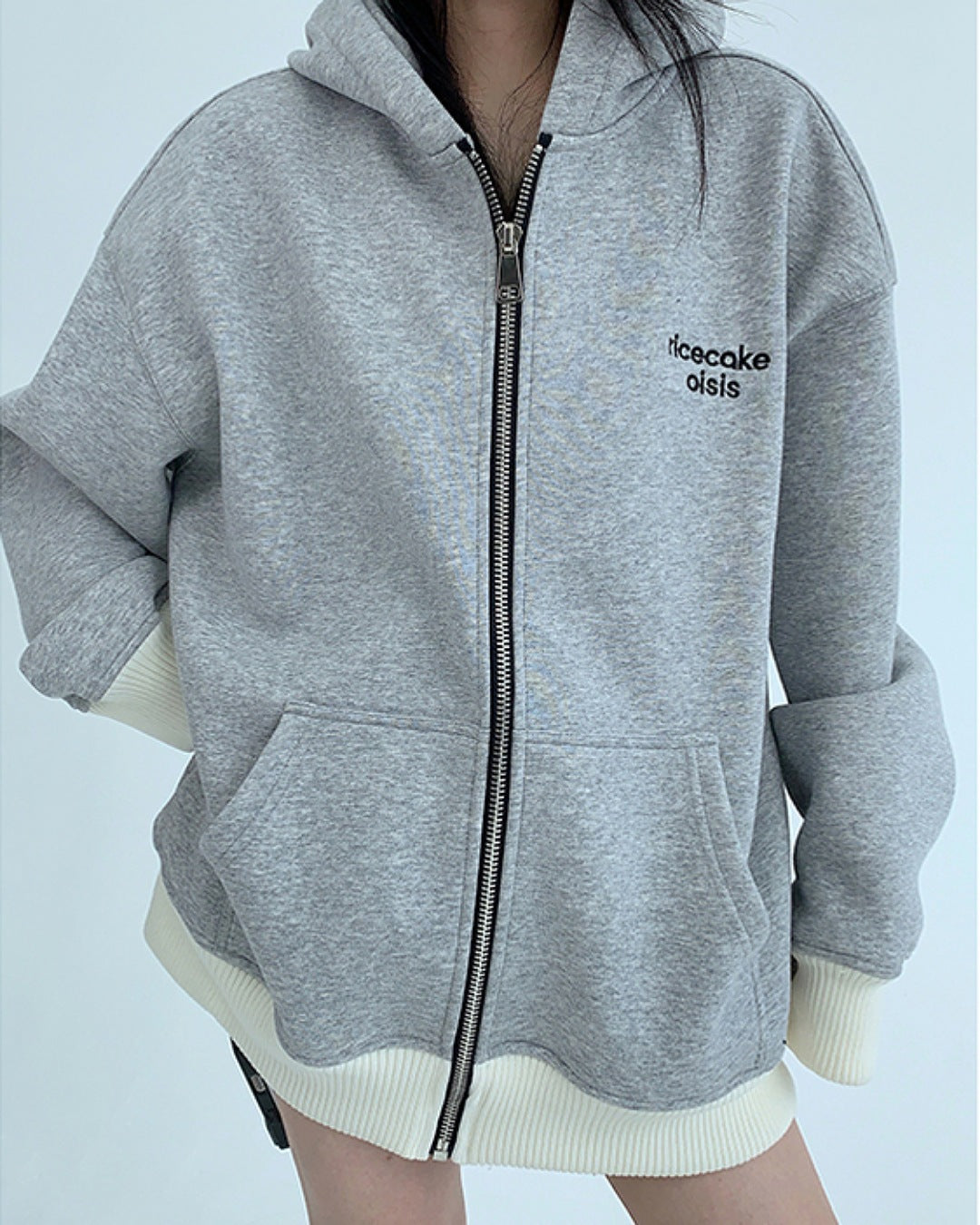 バイカラージップアップパーカー SL729